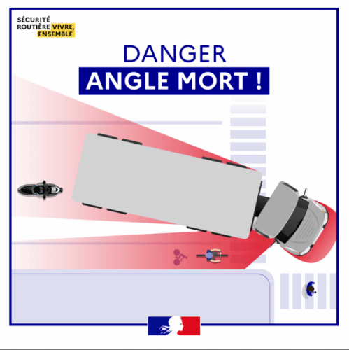La Sécurité routière met en garde les cyclistes sur la dangerosité des angles morts des poids lourds