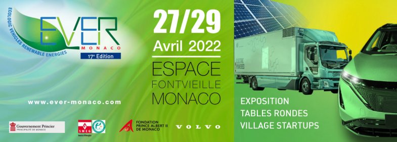 Rendez-vous le 27 avril au salon Ever Monaco dédié à l’électromobilité