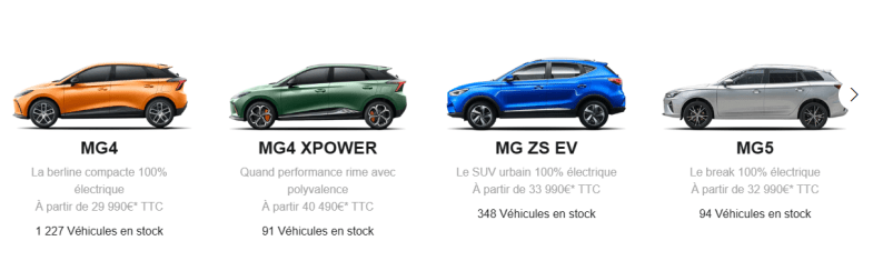 MG Motor monte à 7.000 euros de remise client sur les véhicules électriques en stock