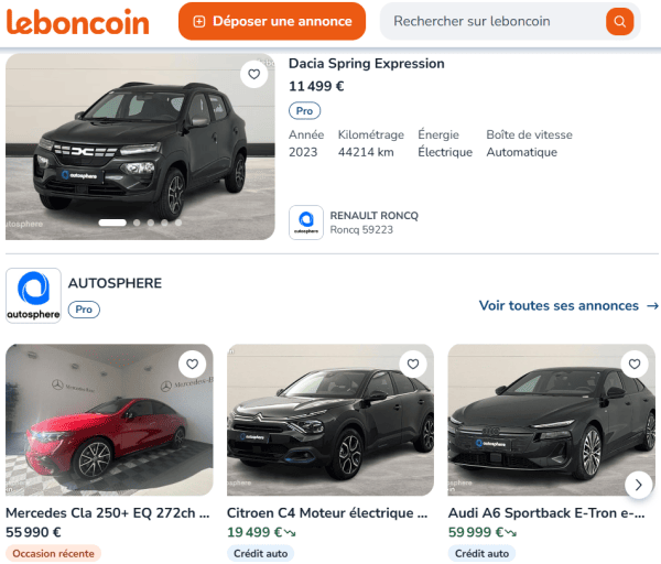 Boom des VO électriques : le phénomène conjoncturel s’estompe déjà, constate Leboncoin.fr