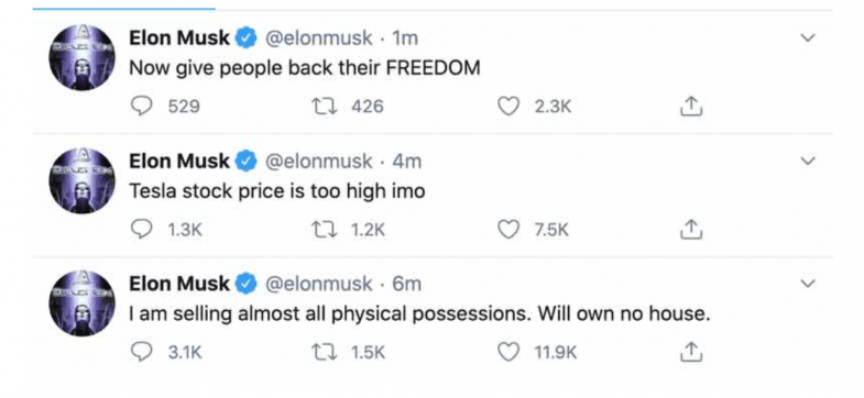 Elon Musk Juge Le Cours De Bourse De Tesla Trop Eleve L